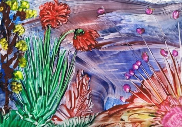 Акварельная краска восковые мелки