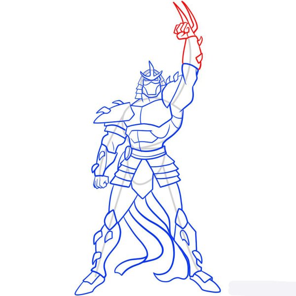 Шредер из черепашек ниндзя карандашом