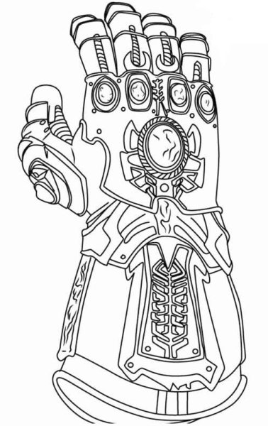 Танос с перчаткой бесконечности раскраска