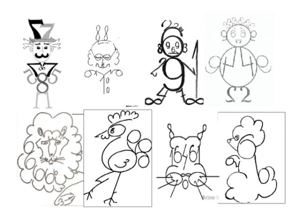 Рисунок из геометрических фигур и цифр