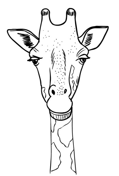 Голова жирафа раскраска