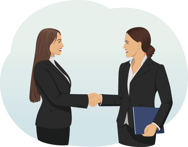 Рукопожатие двух женщин