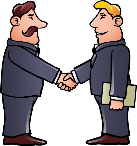 Два человечка жмут руки друг другу