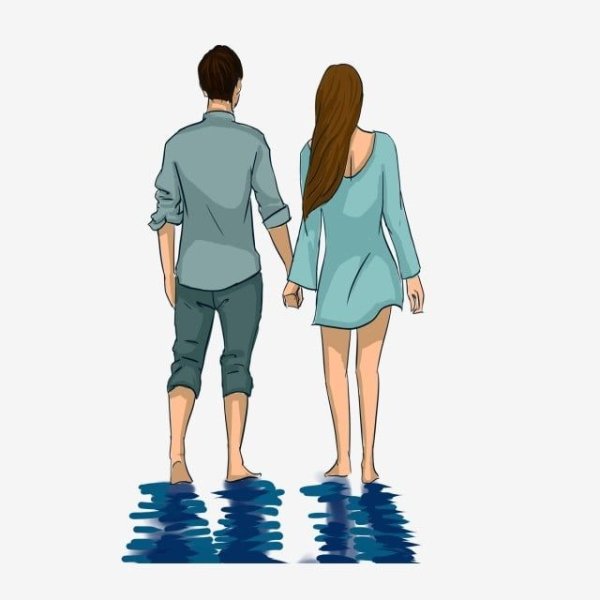 Рисунок мужчина и женщина вид сзади