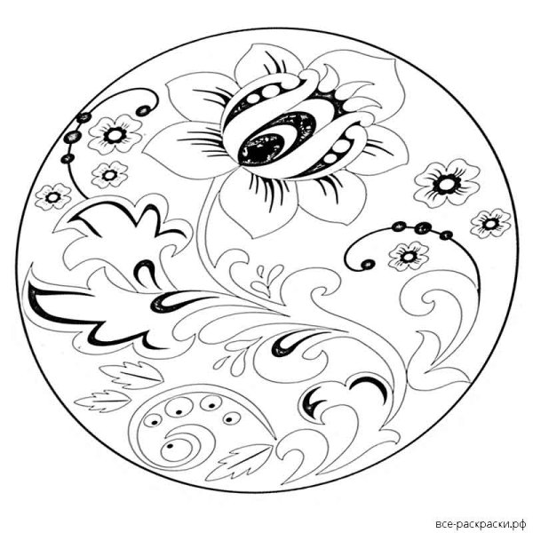 Гжель раскраска