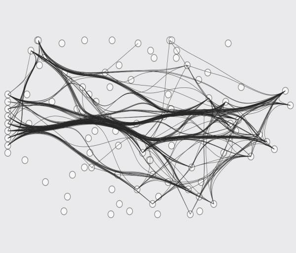 Нейронные линии на белом фоне