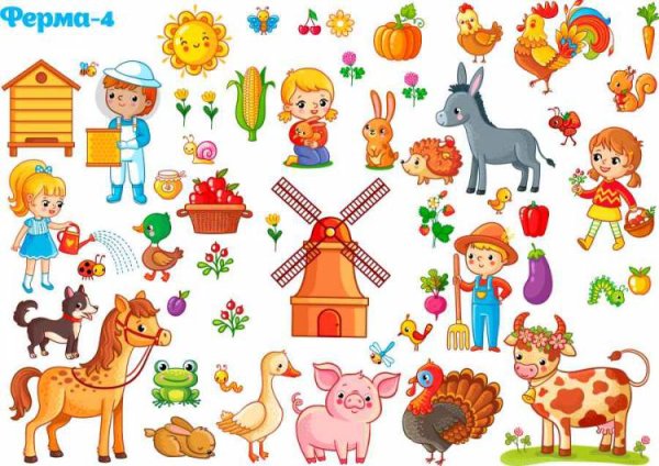 Ферма с животными вектор