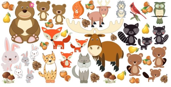 Аппликация с лесными животными