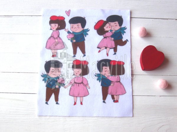 Фетр с рисунком кора де