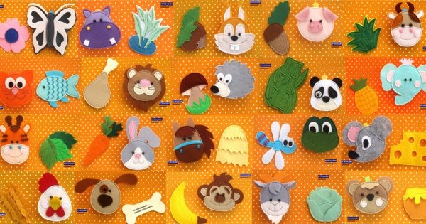 Мордочки зверей из фетра