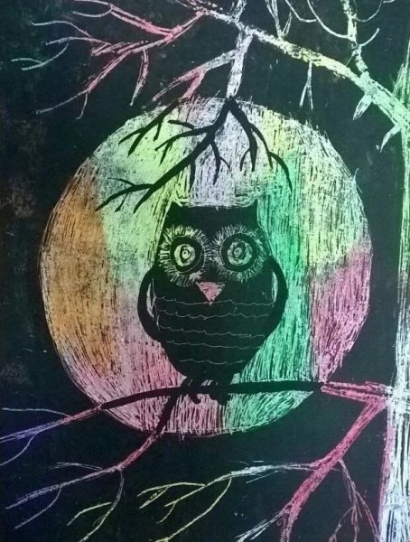 Граттаж техника рисования