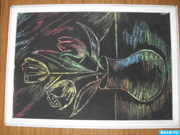 Техника граттаж мелками