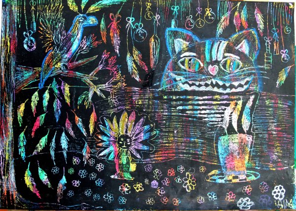 Воскография граттаж