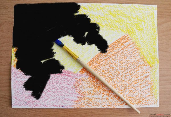 Техника граттаж этапы