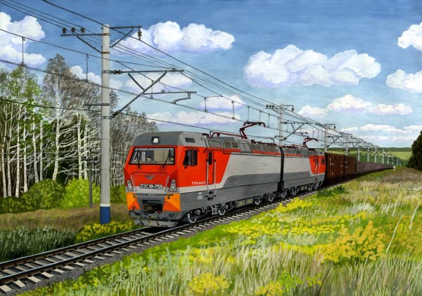 Электровоз рисунок