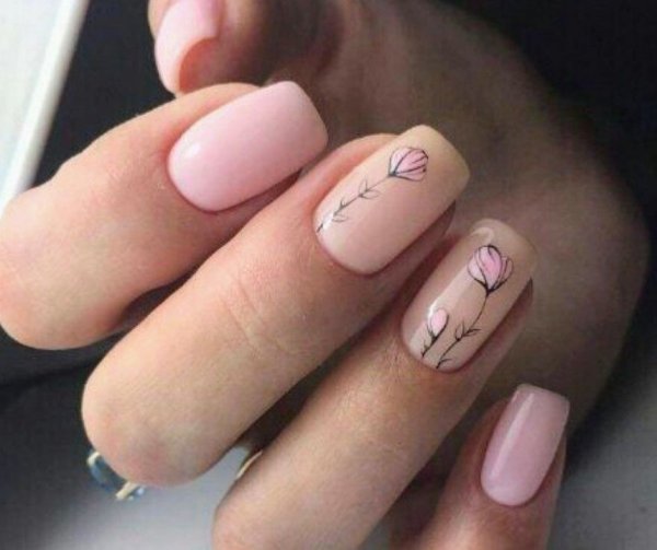 Маникюр на короткие ногти нежные цвета Минимализм