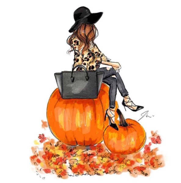 Осенние фэшн иллюстрации