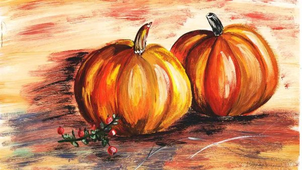 Правополушарное рисование тыква