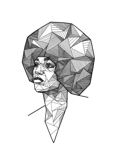 Фрида Кало полигональный портрет