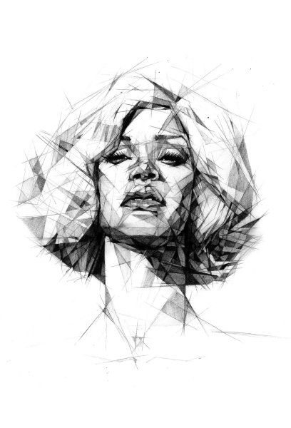 Стилизованный портрет в графике