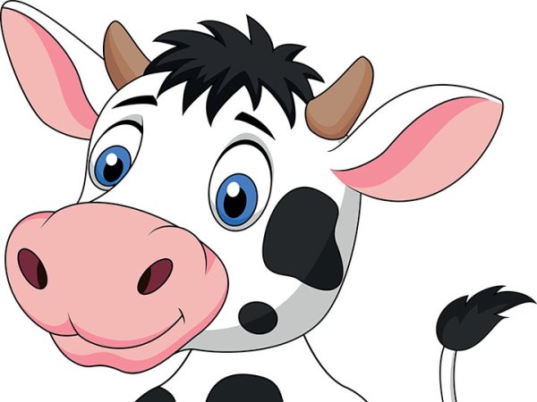 Лицо мультяшной коровы