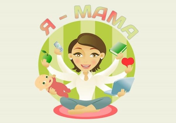 Супер мама с детьми рисунок