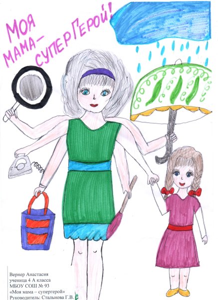 Рисунок супер мама на конкурс
