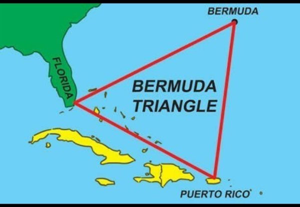 Бермудский треугольник на карте на английском