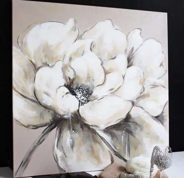 Живопись цветы с поталью