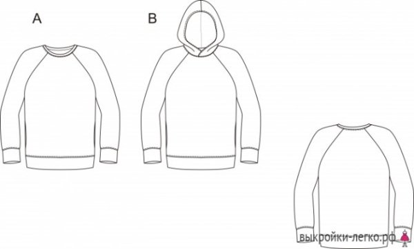 Лекала толстовок реглан мужской