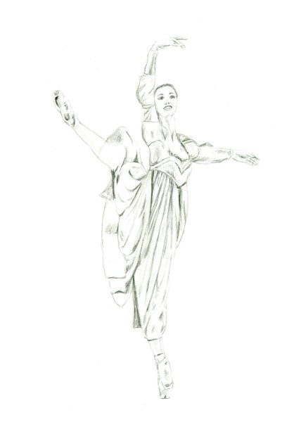 Средневековое платье карандашом