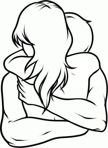 Наброски обнимающихся людей