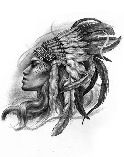 Индеец тату эскиз