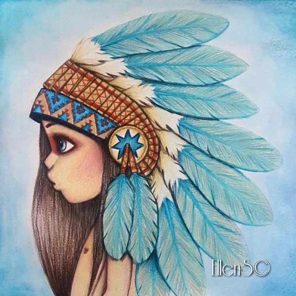 Девушка индеец арт