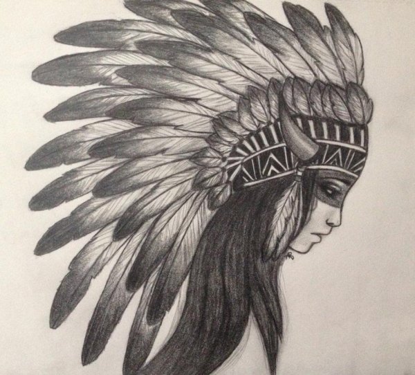 Индейские перья тату