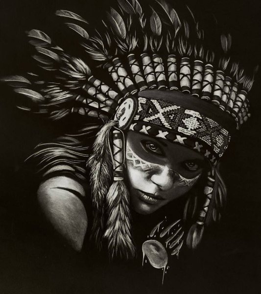 Тату девушка индеец