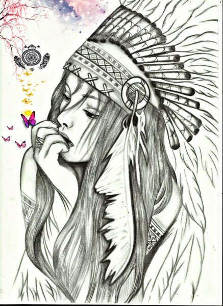 Индеец тату эскиз