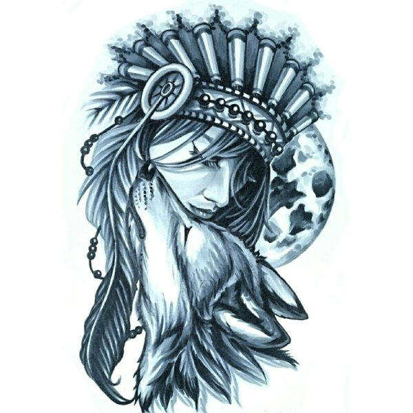 Индеец тату эскиз