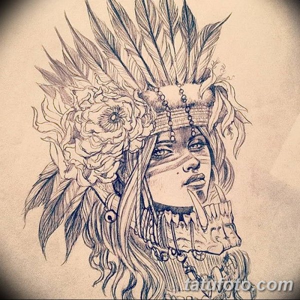 Девушка шаман тату