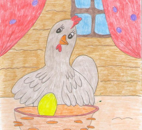 Рисование красками Курочка Ряба