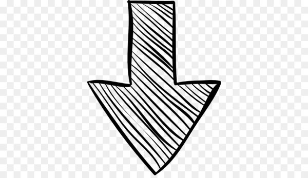 Стрелочка вниз нарисованная