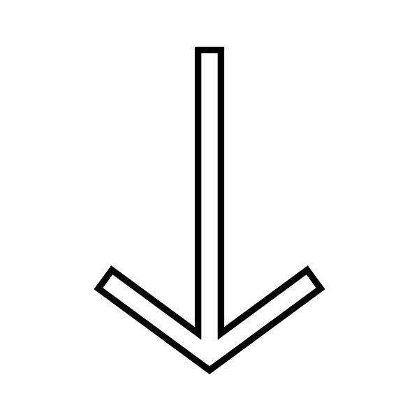 Белая стрелка вниз