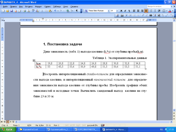 Таблицы в дипломной работе