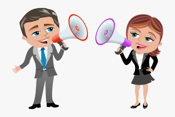 Человек с мегафоном мультяшный