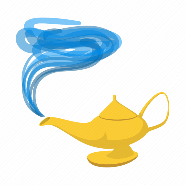 Лампа Аладдина силуэт