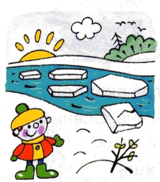 Рисование с детьми ледоход