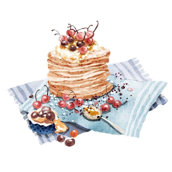 Блинчики акварелью