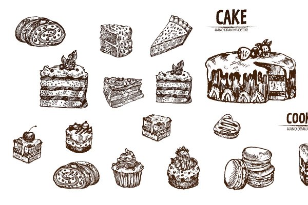 Кусочек торта рисунок