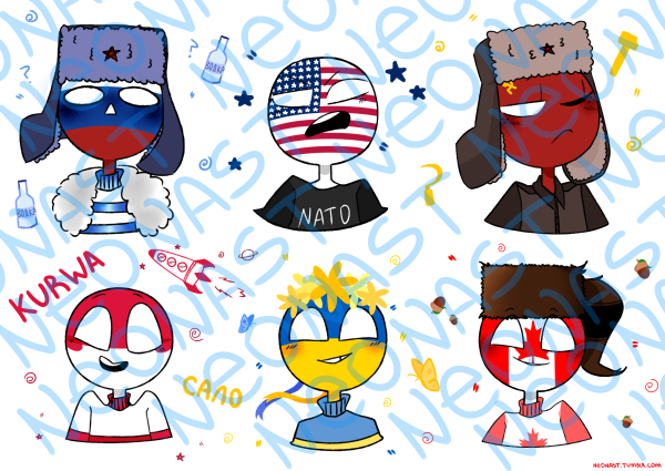 Наклейки кантрихуманс