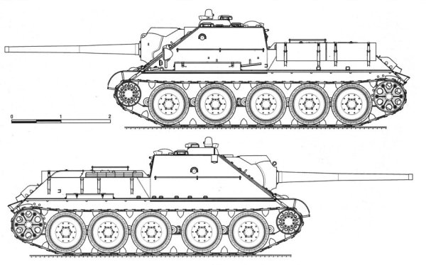 Чертёж танка Су 100